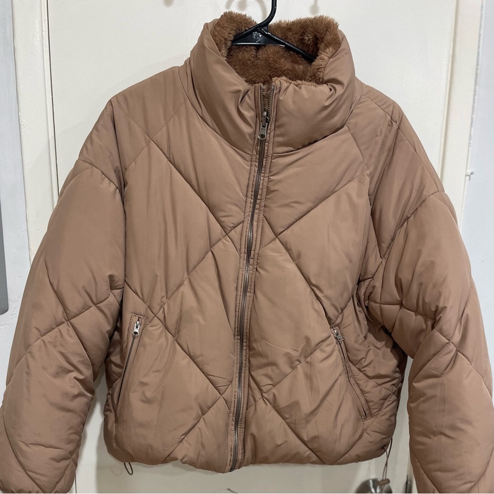 Tan Puffer Jacket - Picture 6 of 11